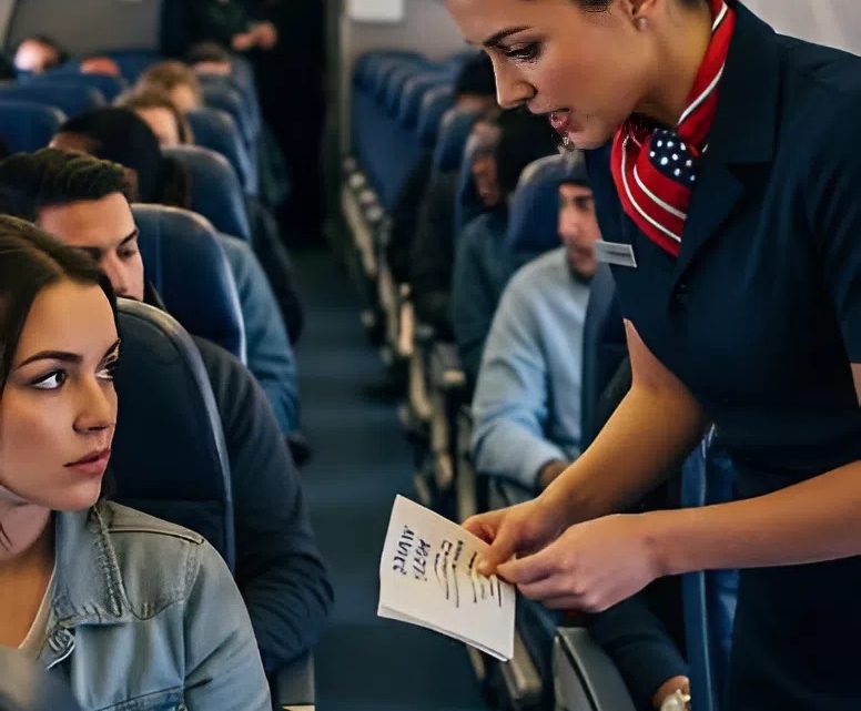 Moje letuška mi podstrčila ubrousek: „Předstírej, že ti je špatně. Vystup z toho letadla.“ Ignorovala jsem ji – vrátila se: „Prosím. Prosím tě.“ O dvě hodiny později…