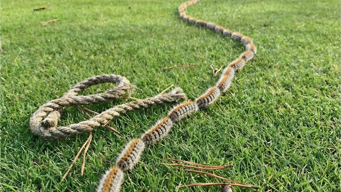 To, co jsem považoval za hada, se ukázalo být mrazivým sloupcem 150 housenek.