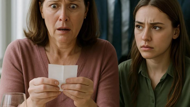 Při večeři mi dcera podstrčila vzkaz – to, co v něm stálo, mi zastavilo srdce. „Předstírej, že ti je špatně, a vypadni odsud,“ stálo v něm.