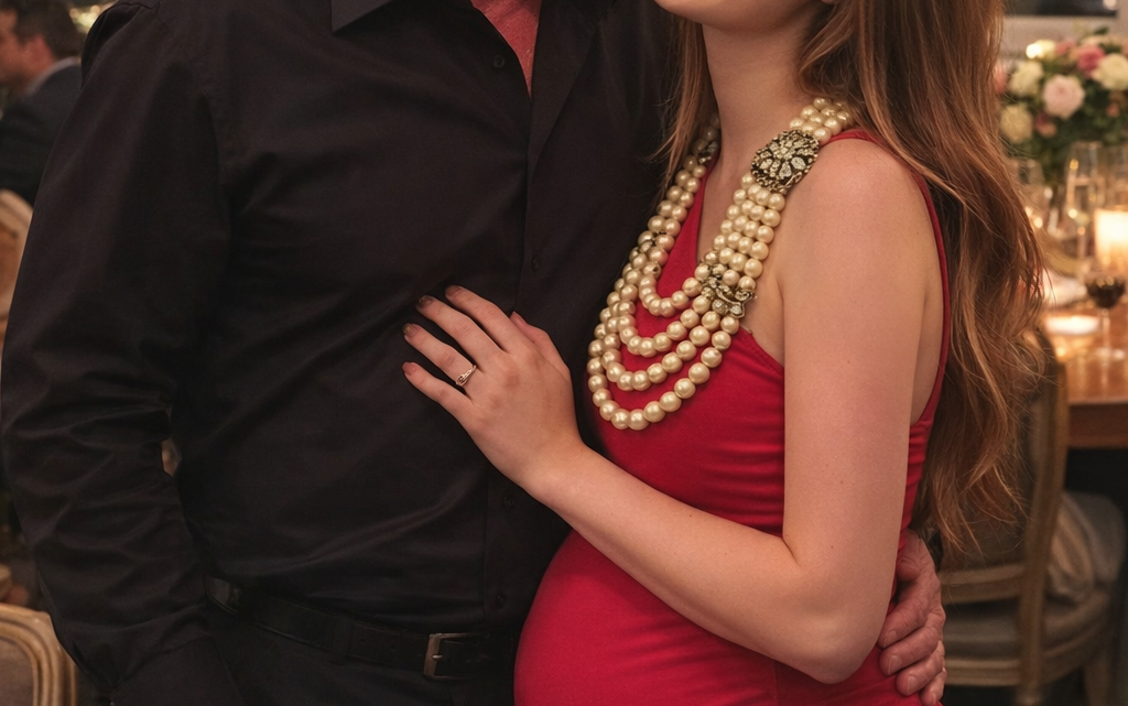 Těhotná žena, se kterou se můj manžel scházel, mi zkazila oslavu mých 50. narozenin, když se objevila s mým ztraceným perlovým náhrdelníkem – všichni se smáli, dokud moje tchyně neuchopila mikrofon