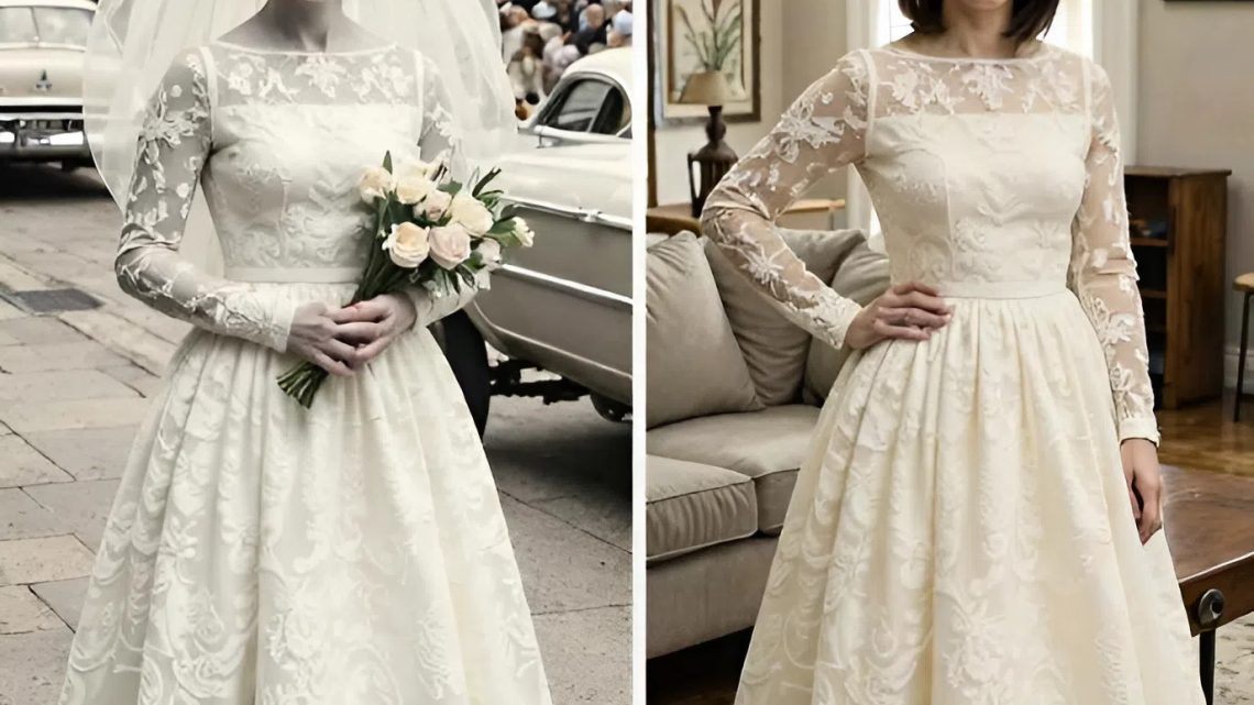 Rozhodla jsem se na počest své babičky obléknout její svatební šaty – ale při jejich úpravách jsem našla skrytý vzkaz, který odhalil pravdu o mých rodičích.