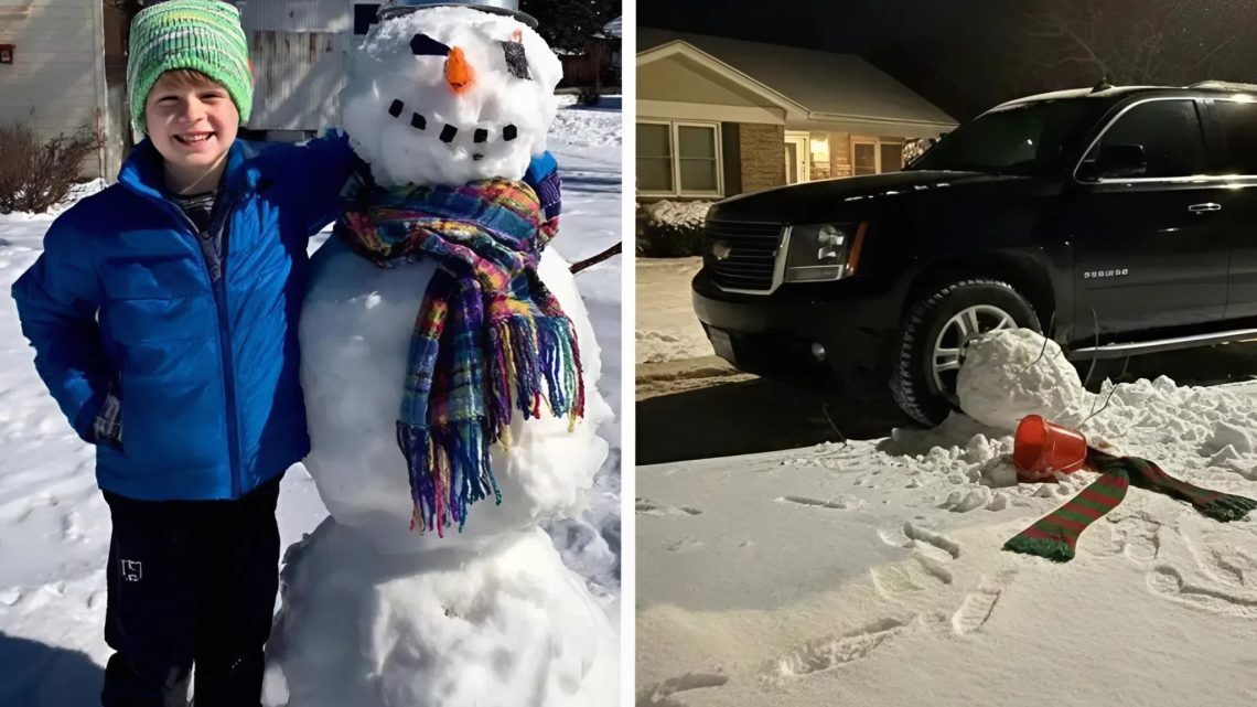 Pokaždé, když můj syn stavěl sněhuláka, náš soused ho převracel – ale pak můj osmiletý syn situaci obrátil.