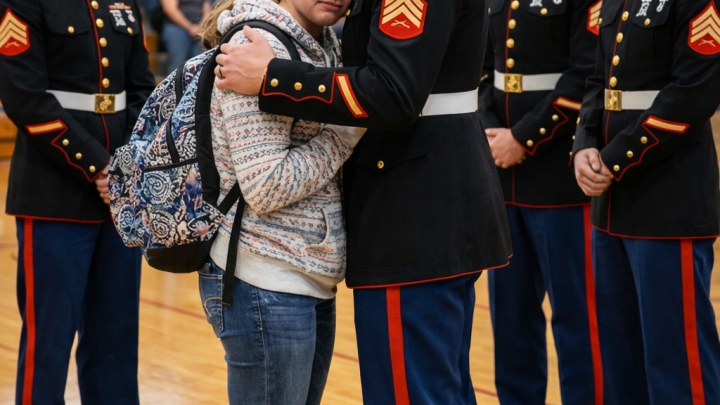 Moje čtrnáctiletá dcera dostala školní trest za to, že se zastala svého otce, který slouží u námořní pěchoty – a když do školy vstoupili čtyři muži v uniformách, celé budově se náhle rozhostilo naprosté ticho.