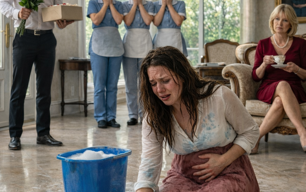 Přišel jsem domů dřív, abych překvapil svou těhotnou ženu… Ale když jsem vešel, uviděl jsem ji, jak klečí na podlaze a drhne ji, zatímco služky se na to dívají… A ten důvod mi zlomil srdce