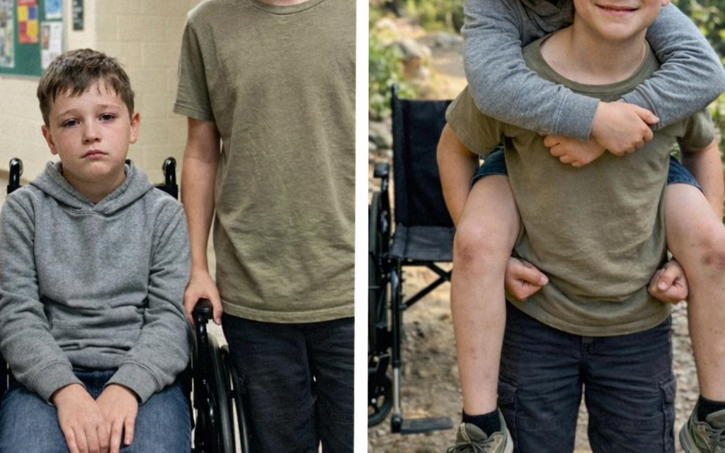 Můj dvanáctiletý syn vzal během výletu na táboření svého kamaráda na vozíku na záda, aby se necítil odstrčený – druhý den mi zavolal ředitel a řekl: „Musíte okamžitě přijet do školy.“