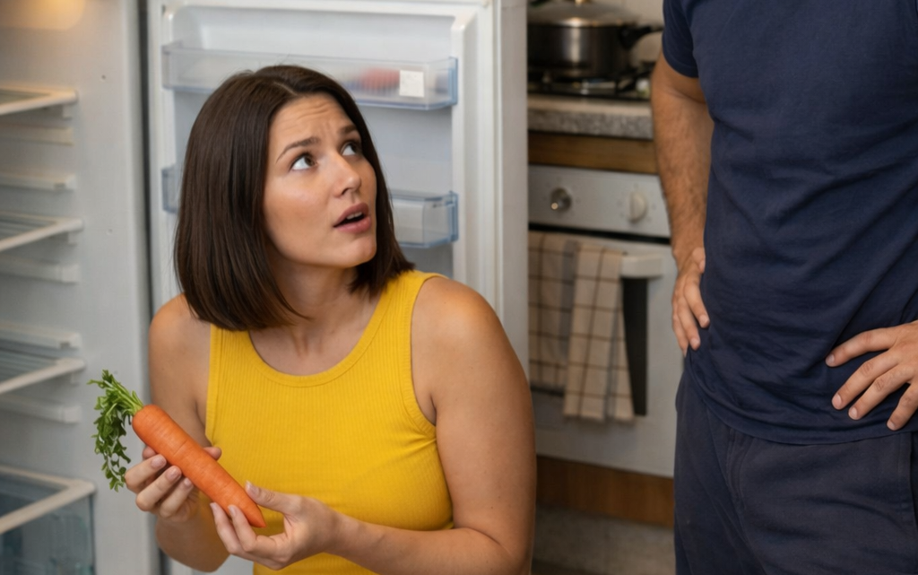 Ana zrovna uklízela ledničku, když se najednou ve dveřích kuchyně objevil její manžel.