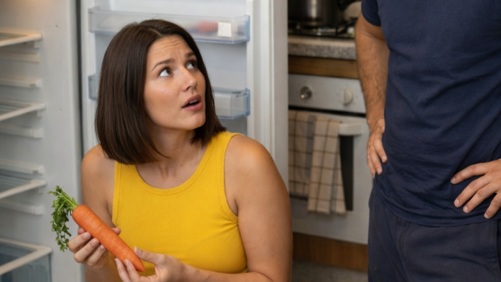 Ana zrovna uklízela ledničku, když se najednou ve dveřích kuchyně objevil její manžel.