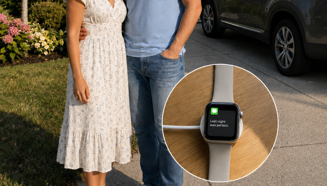 Můj manžel zapomněl na nabíječce své Apple Watch a na obrazovce se rozsvítila zpráva, která říkala: ‚Poslední noc byla dokonalá‘– To ráno jsem ho tiše následoval