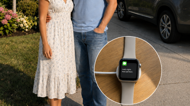 Můj manžel zapomněl na nabíječce své Apple Watch a na obrazovce se rozsvítila zpráva, která říkala: ‚Poslední noc byla dokonalá‘– To ráno jsem ho tiše následoval