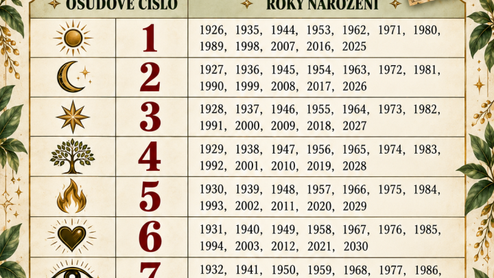 Destiny Number Table: Najděte si rok narození a zjistěte, co vaše číslo znamená.