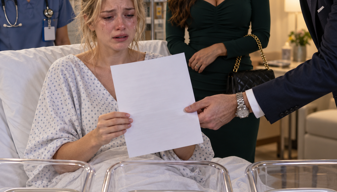 Poté, co jsem porodila trojčata, můj manžel přivedl svou paní do mého nemocničního pokoje a podal mi rozvodové papíry—, ale neměl ponětí, co přijde dál